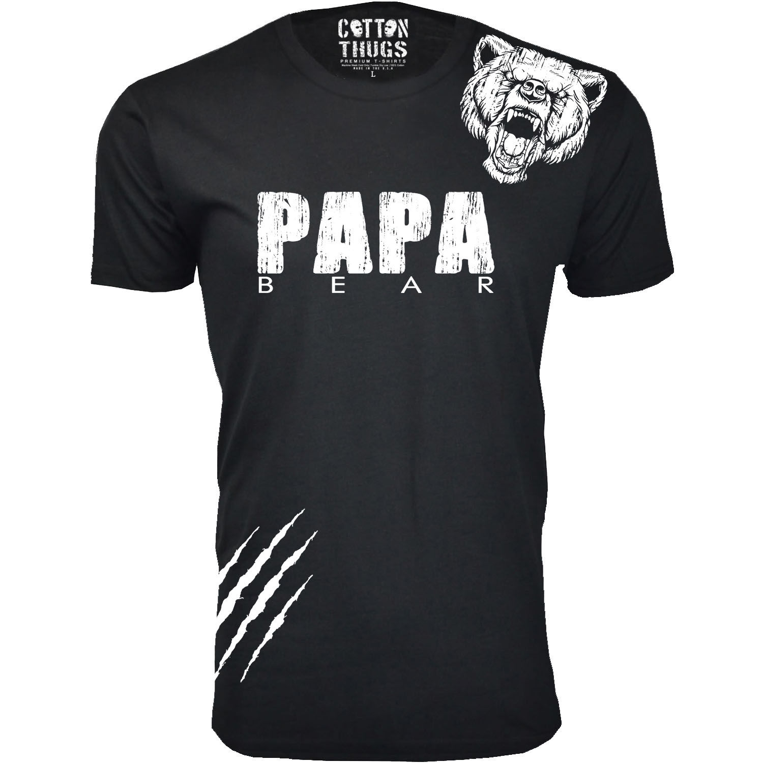 Papa Bear Scratch Father Day T-Shirt - Gallery 13