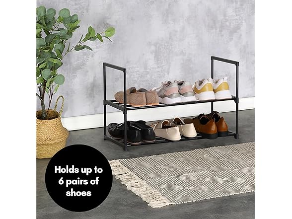 Americanflat 17x26.5 Shoe Organizer - 2 Tier Shoe Rack 