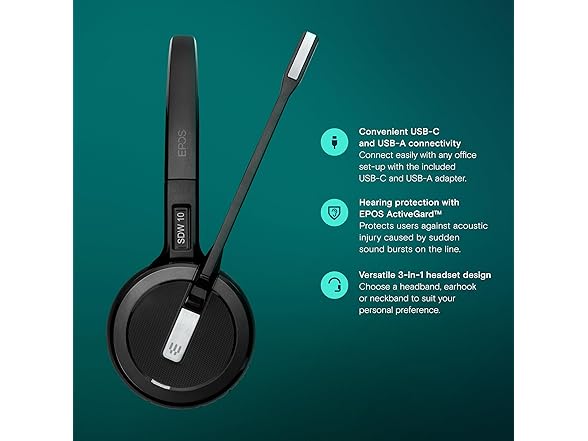 (NEW) EPOS Impact 5000 Go MS 3-in-1 Wireless DECT Headset