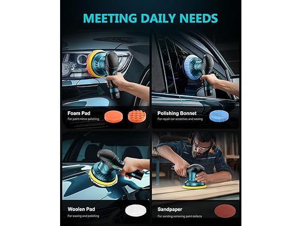 Cordless Car Buffer Polisher Kit