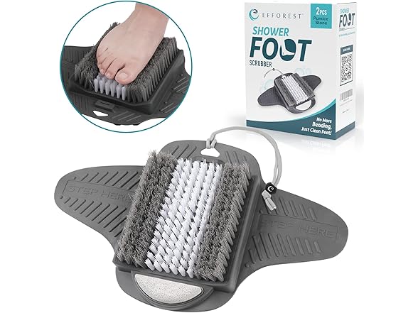 Efforest Shower Foot Scrubber Mat w/ Pumice