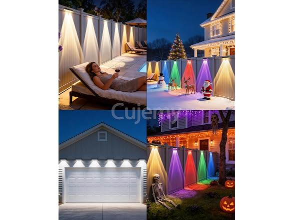 8 Pack RGB Outdoor Fence Lights