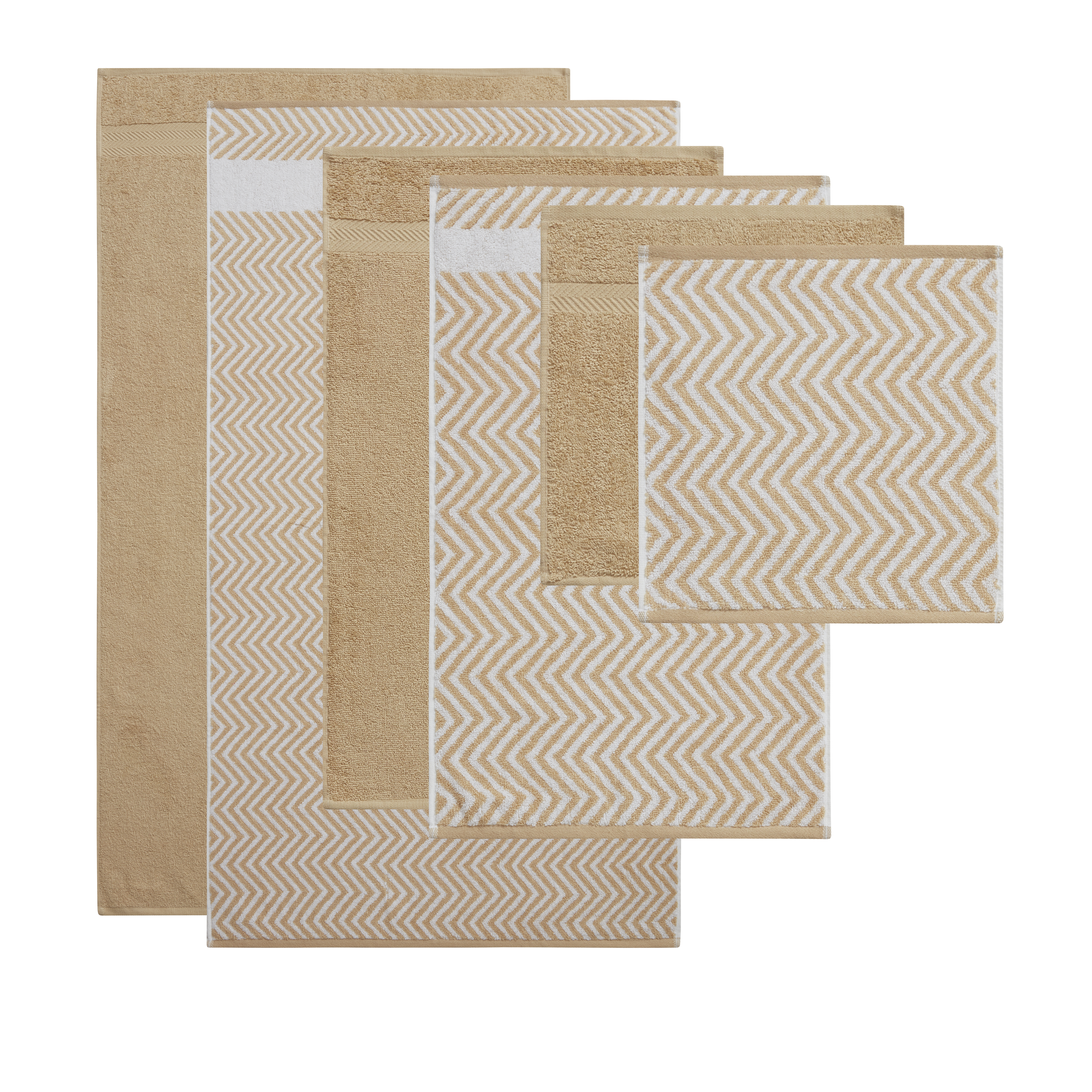 6 Piece Chevron Jacquard Towel Set - Gallery 24