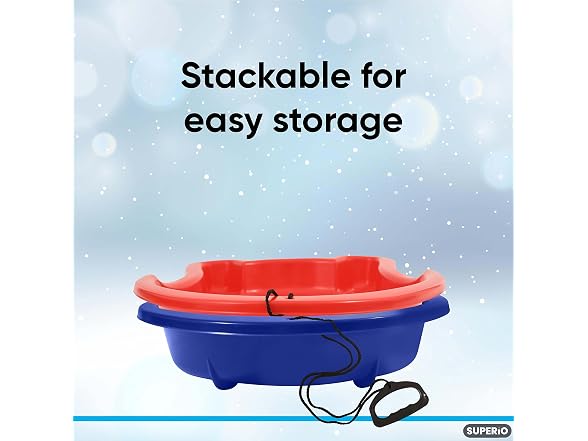 Superio Toboggan Snow Sled 37" Plastic Sled 12 Pack