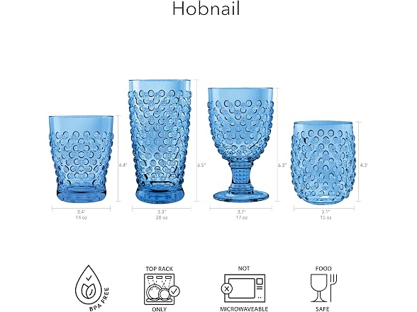 Hobnail Acrylic Wine Glass