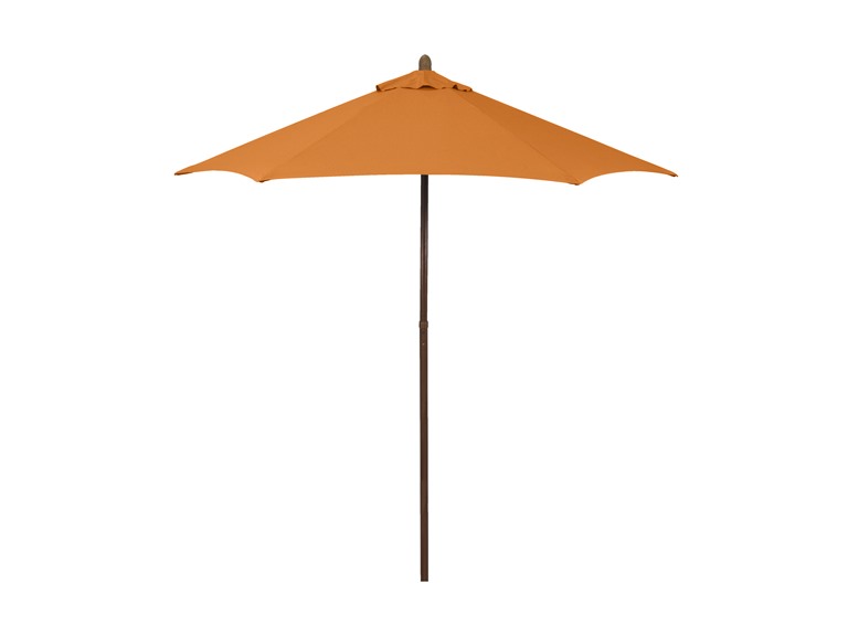 7.5-Foot Wood-Grained Steel Market Patio Umbrella with Push Lift in Tuscan Polyester