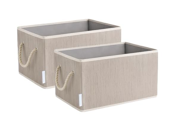 Suptinwear Storage Baskets for Shelves, Clay