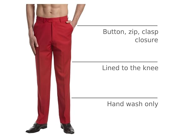 Concitor Men (44) Dress Pants Flat Front Trousers
