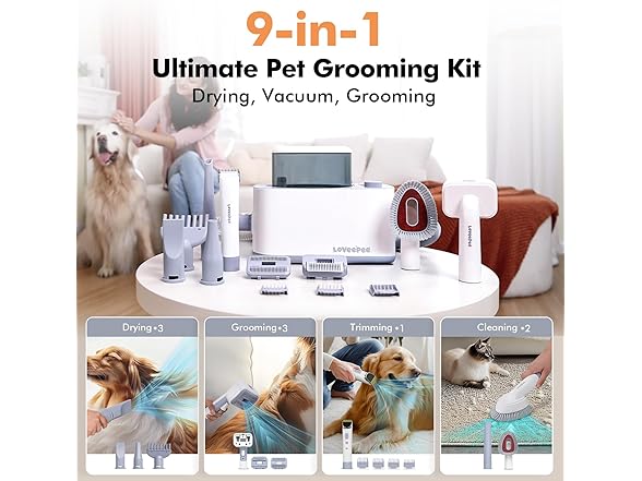 LOVEEPEE Dog Grooming Vacuum Kit