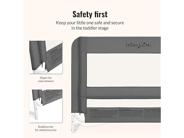 Dream On Me Lightweight Mesh Security Adjustable Bed Rail