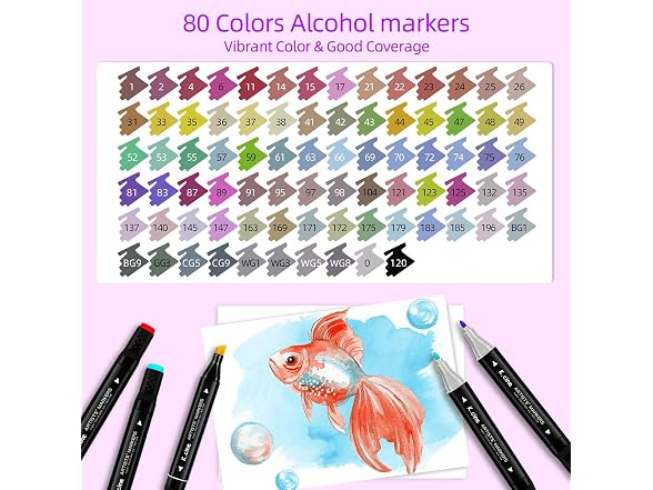 Alcohol Markers, 80 Permanent Art
