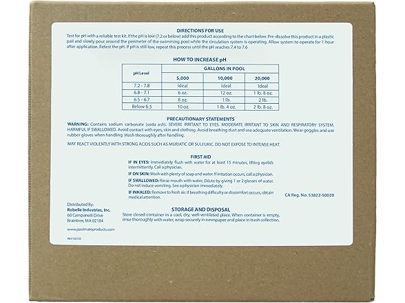 Pool Mate 20-Pounds Premium pH Up for Pools