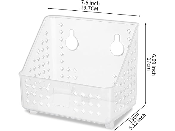 Cetomo Plastic Hanging Baskets with Hole Transparent, 4 Pack