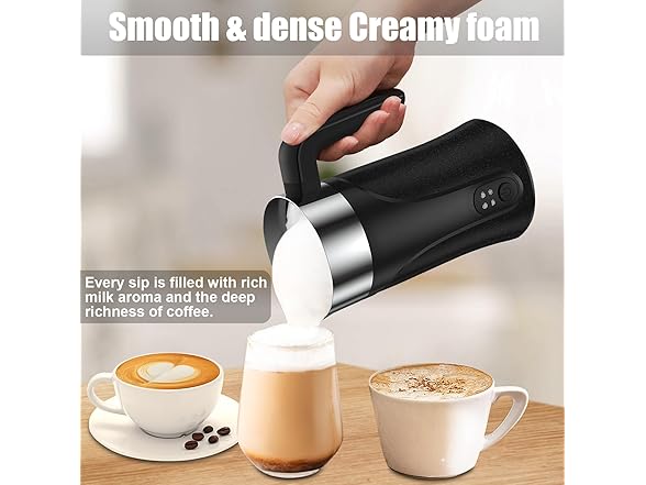 4-in-1 Milk Frother and Steamer (Black)