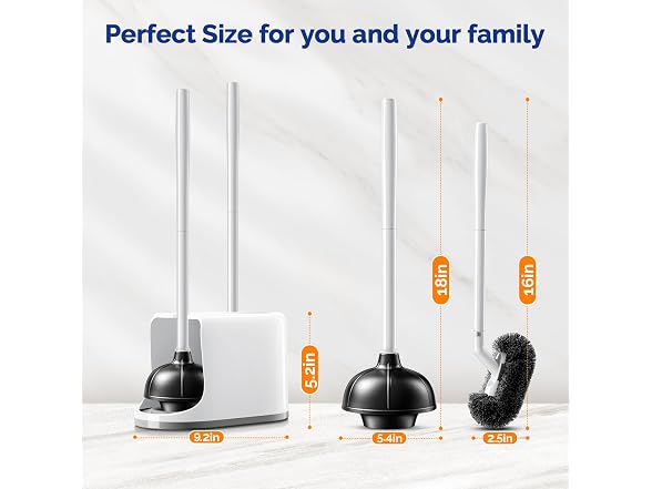 HAMITOR Toilet Plunger and Brush Set