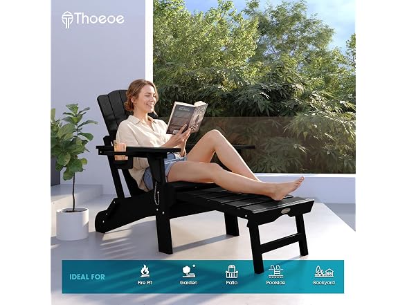 THOEOE Adirondack Chair with Footrest