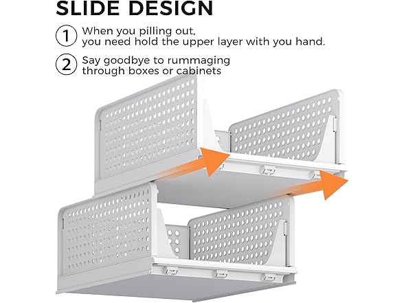 PINKPUM 5 Pack Stackable Plastic Storage Basket