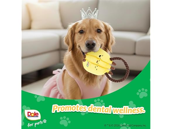 Dole for Pets Dog Rope Toy with Squeakers, Banana