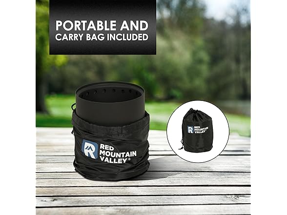 Red Mountain Valley Smokeless Tabletop Fire Pit, Black