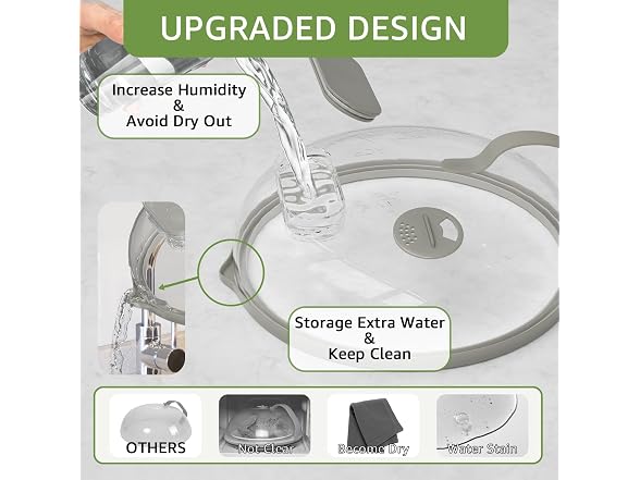 Microwave Splatter Cover with Water Steamer