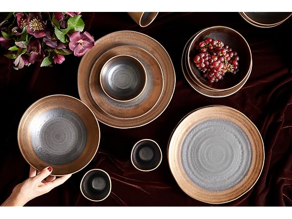 LEMIEUX ET CIE Akita 4-Piece Bowl Set Stoneware Copper