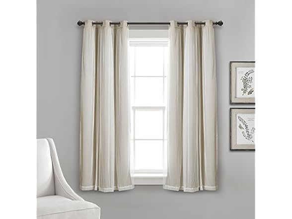 Lush Decor Sheer Grommet Curtains W/ Blackout