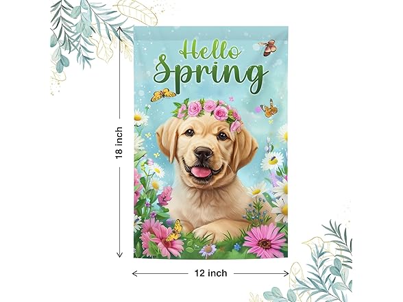 Hello Spring Garden Flag 12x18