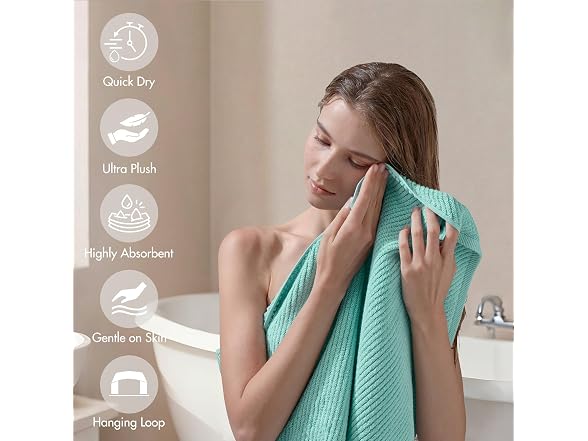 Madison Park Bathroom Towel Set of 6 Diagonal Ribbed