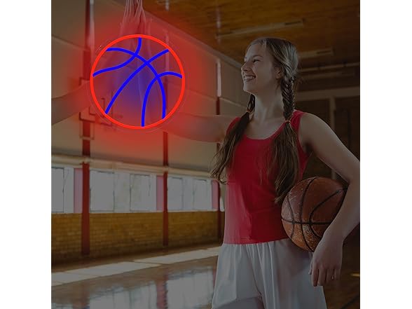 Basketball Neon Sign for Boys Room