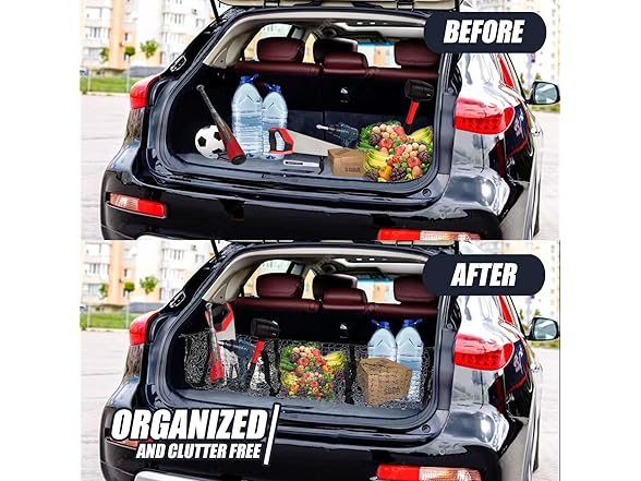 Zone Tech NE0001 3 Pocket Mesh Trunk Storage Organizer B