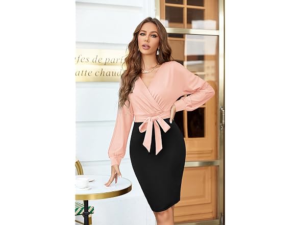 Grace Karin Women Bodycon Dresses Wrap Work Dress