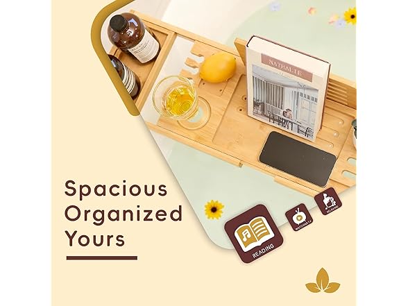 Natural Color Bamboo Bathtub Tray