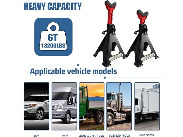 FITHOIST Heavy Duty 6 Ton Jack Stands
