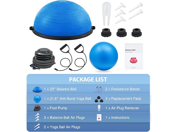 ZELUS 23in. Balance Ball and 55cm Yoga Ball
