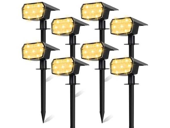 8-Pack Solar Spot Lights Outdoor Waterproof