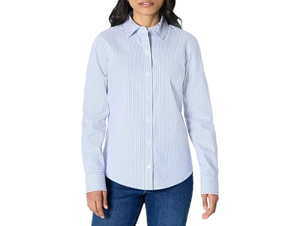 White Blue Mini Stripe