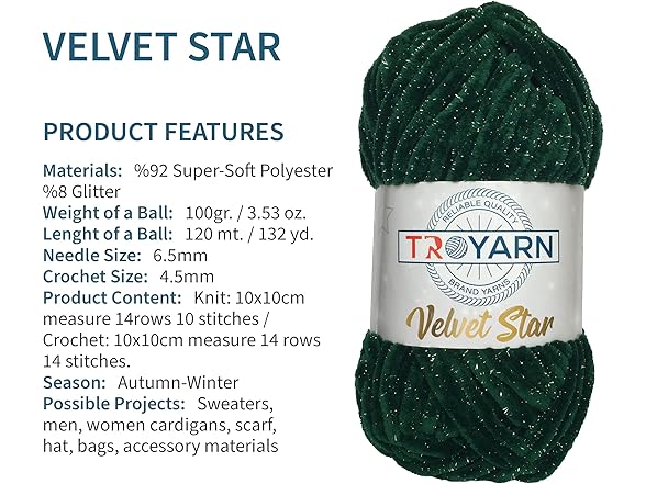  Troyarn Velvet Star (3- Skeins Pack)