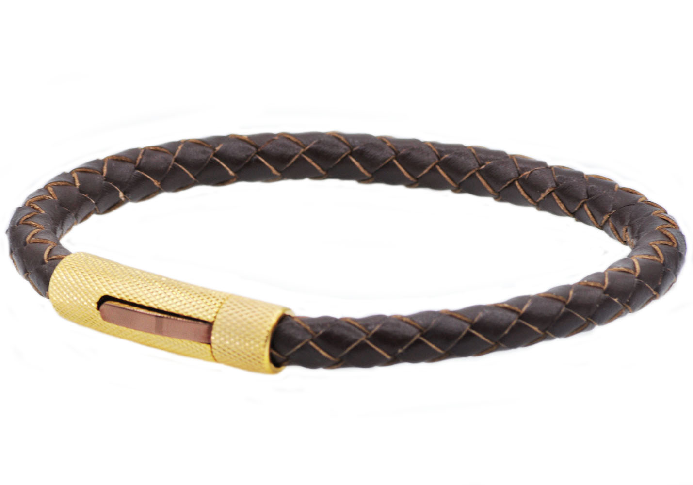 Black Genuine Leather Bracelet - Gallery 5