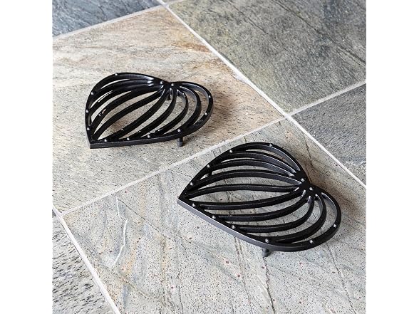 Leaf Wrought Iron Trivet, Pack of 2