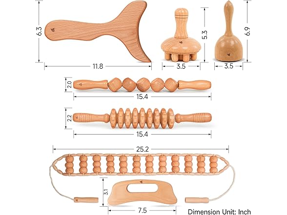 PYSEAN 7-in-1 Wood Therapy Massage Kit