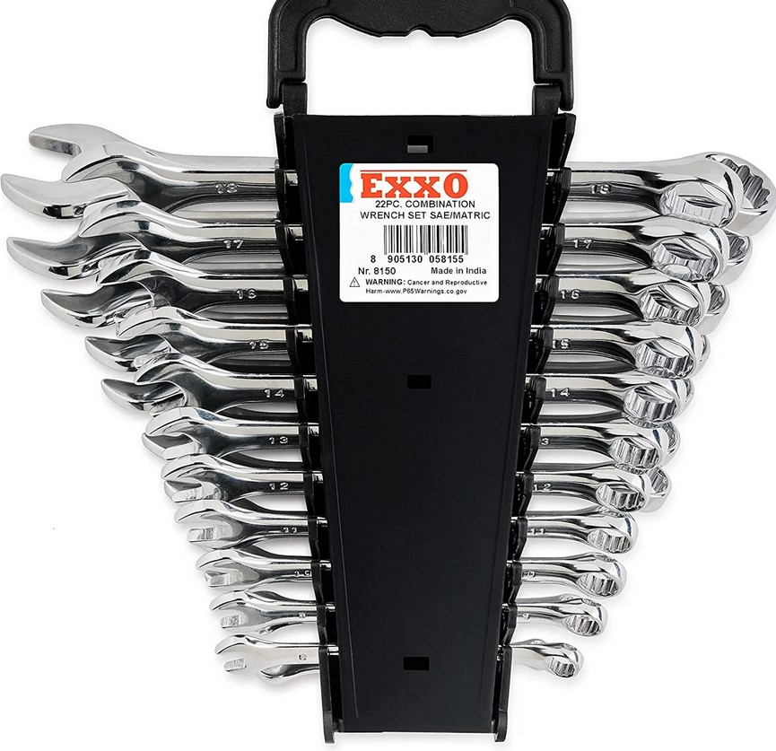 EXXO | 8150 22 Piece Wrench Set | 1/4-7/8 SAE & 8-18mm - Gallery 2