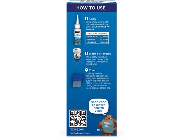 Nix 3.4 Fl Oz 2 Pack Ultra Lice Treatment & Lice Comb