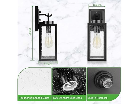 VerRon 2-Pack 14'' Outdoor Wall Light Fixtures