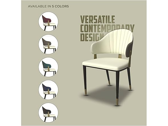 LeisureMod Aria Series Dining Chair 2Pk