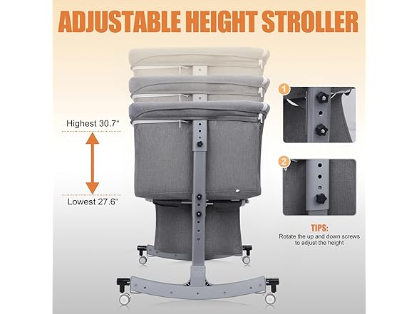 2-in-1 Baby Bassinet Bedside Crib