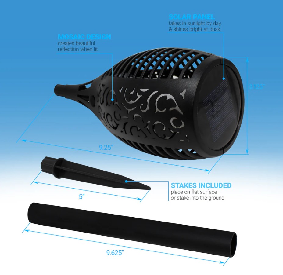 Aduro Solar Powered Flame LED Torch - Gallery 6