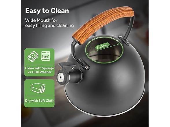 YSSOA Whistling Stovetop Tea Kettle, 3.2 Quart