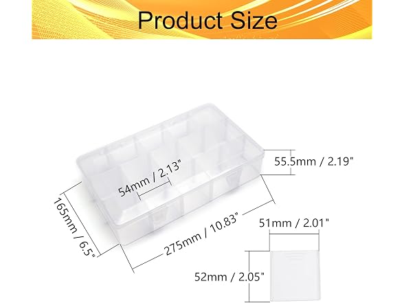 Juvielich Clear Plastic Organizer Box, 15