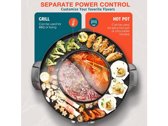 ANKYNE Multi-Function Hot Pot & Grill Cooker Black