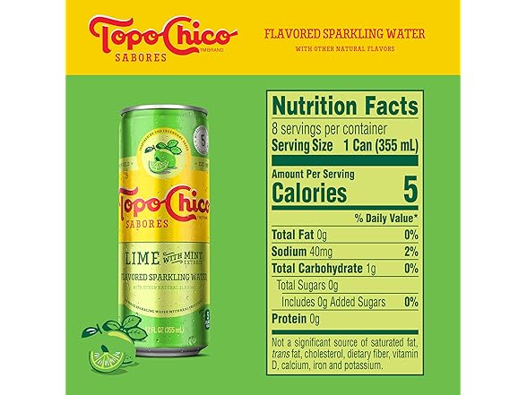 1CT Topo Chico Sabores Lime with Mint Extract 12oz